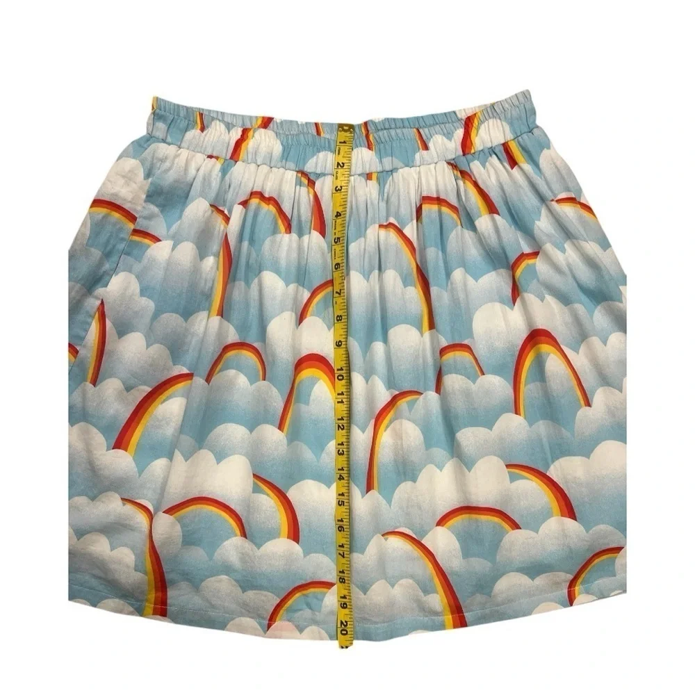 ModCloth Colorful Rainbow Women’s Mini Skirt Size L Blue
